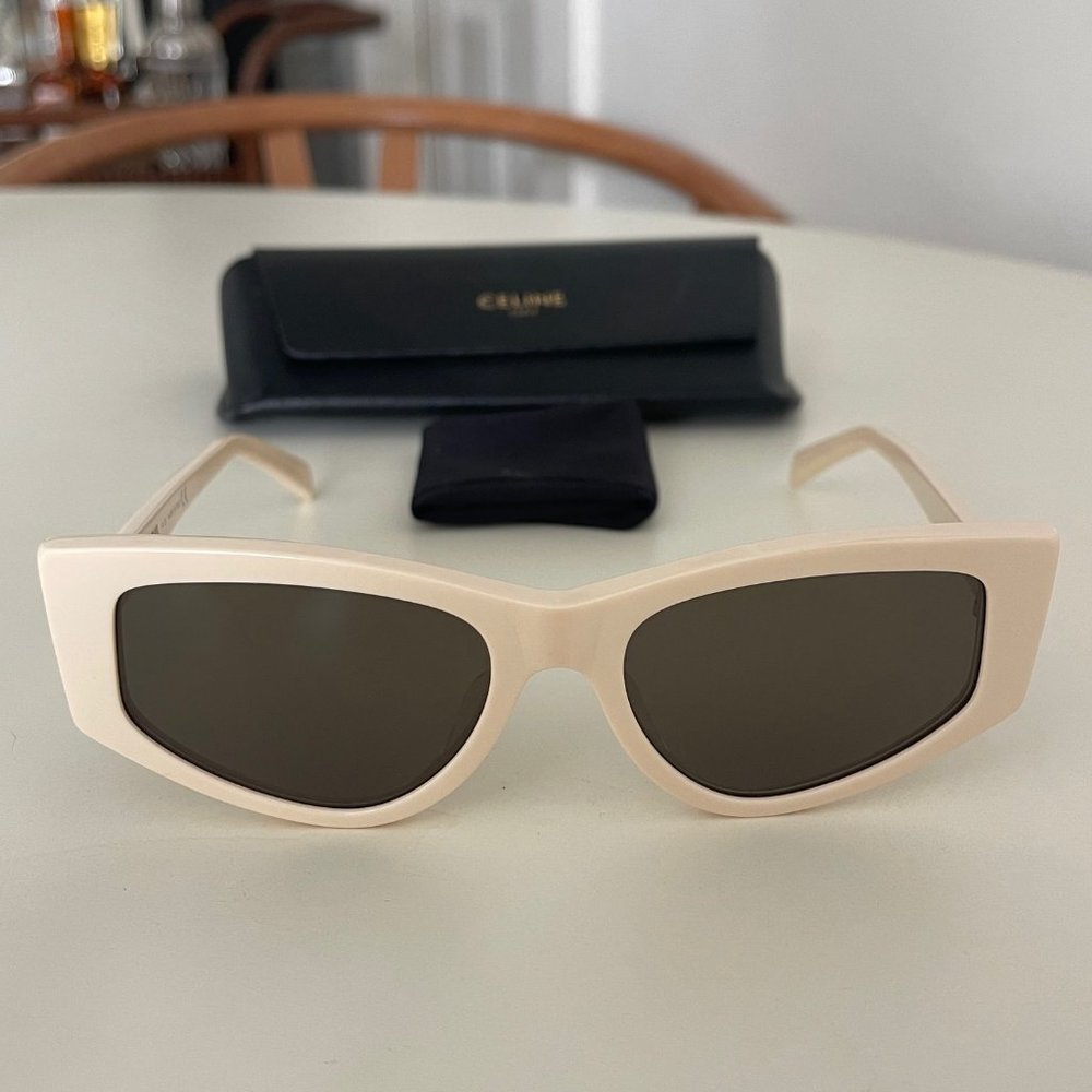 Celine cream colored cat-eye sunglasses